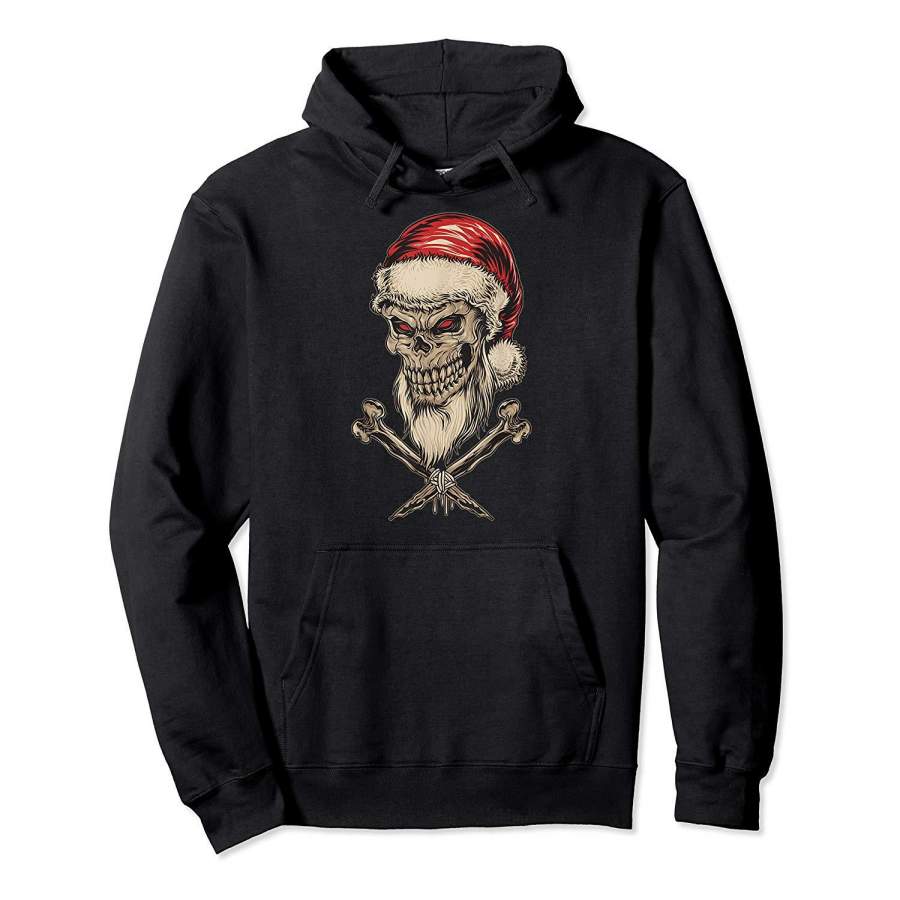 Vintage Christmas Skull with Bones Santa Gift Hoodie Premium Tee