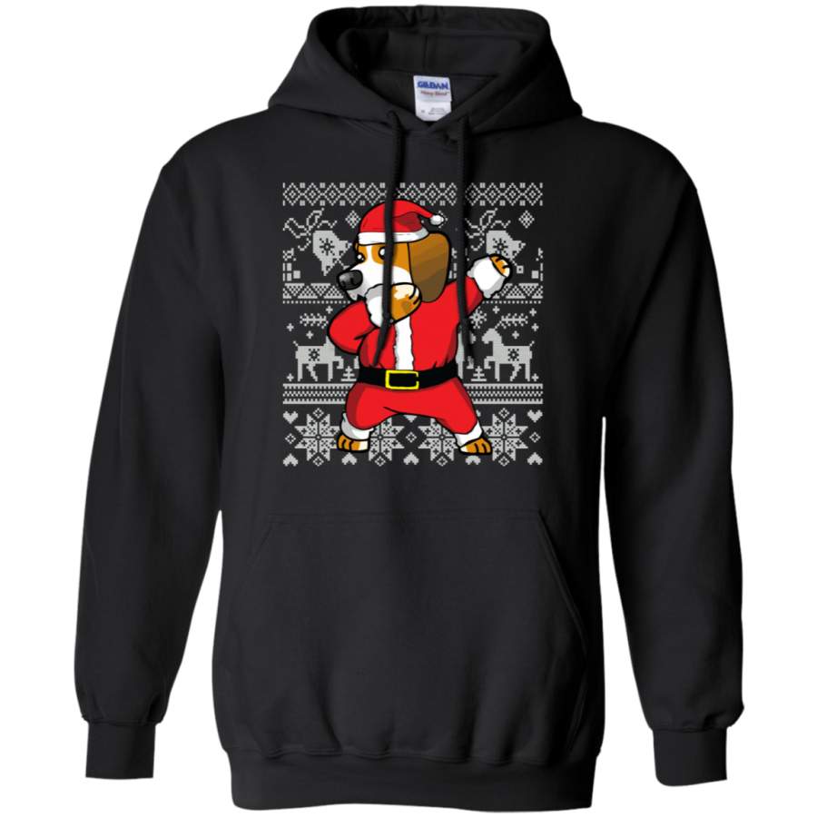 Dabbing Beagle Santa Christmas Holiday Hoodie
