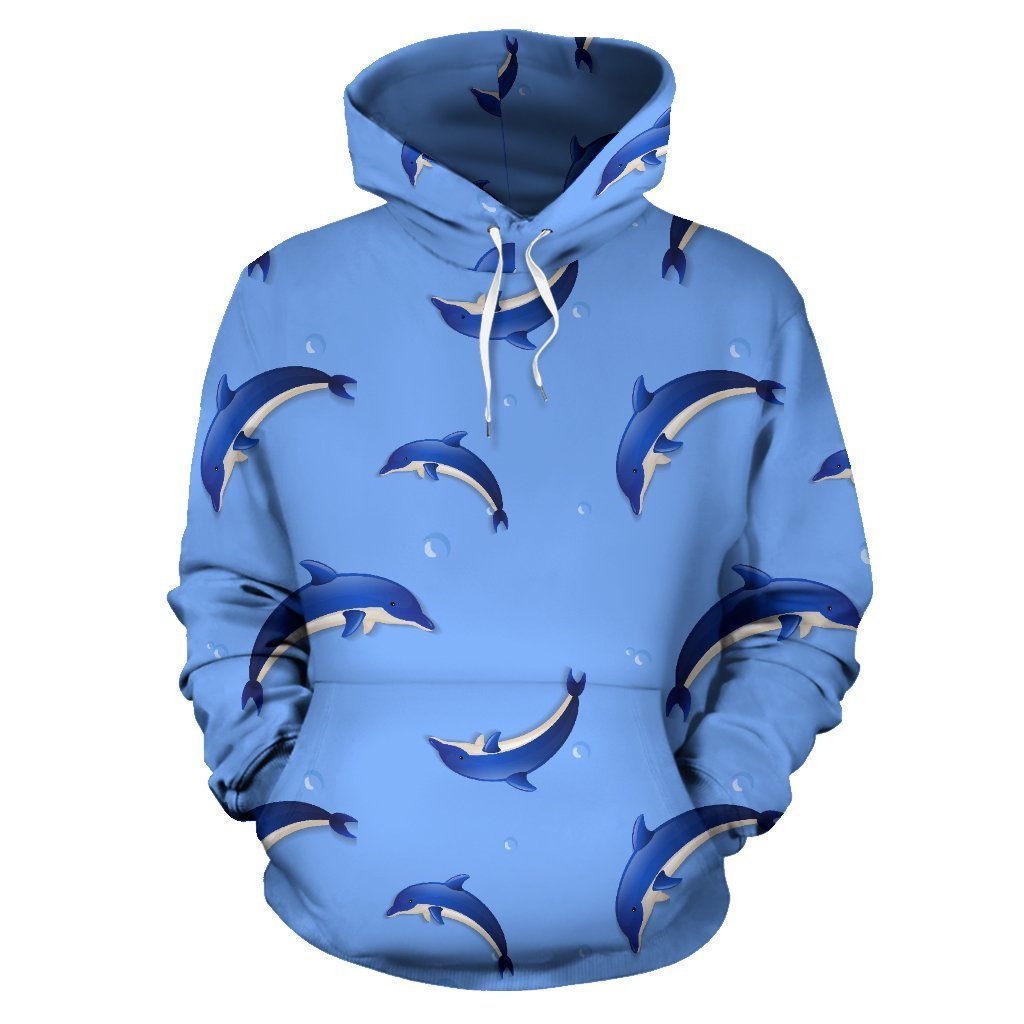 Dolphin Blue Print Pullover Hoodie