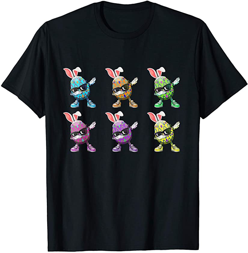 Dabbing Colourful Bunny Egg – Happy Easter Day T-Shirt