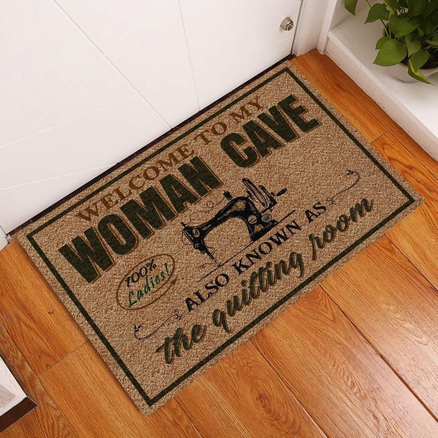 Woman Cave Quilting Room Printed Doormat Home Decor