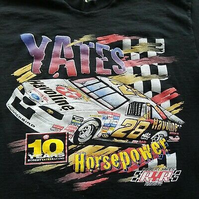 Vintage Robert Yates Racing T Shirt Single Stitch 10 Year Anniversary 9055