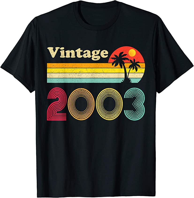 18 Years Old Boy Girl Vintage 2003 Retro 18th Birthday T-Shirt