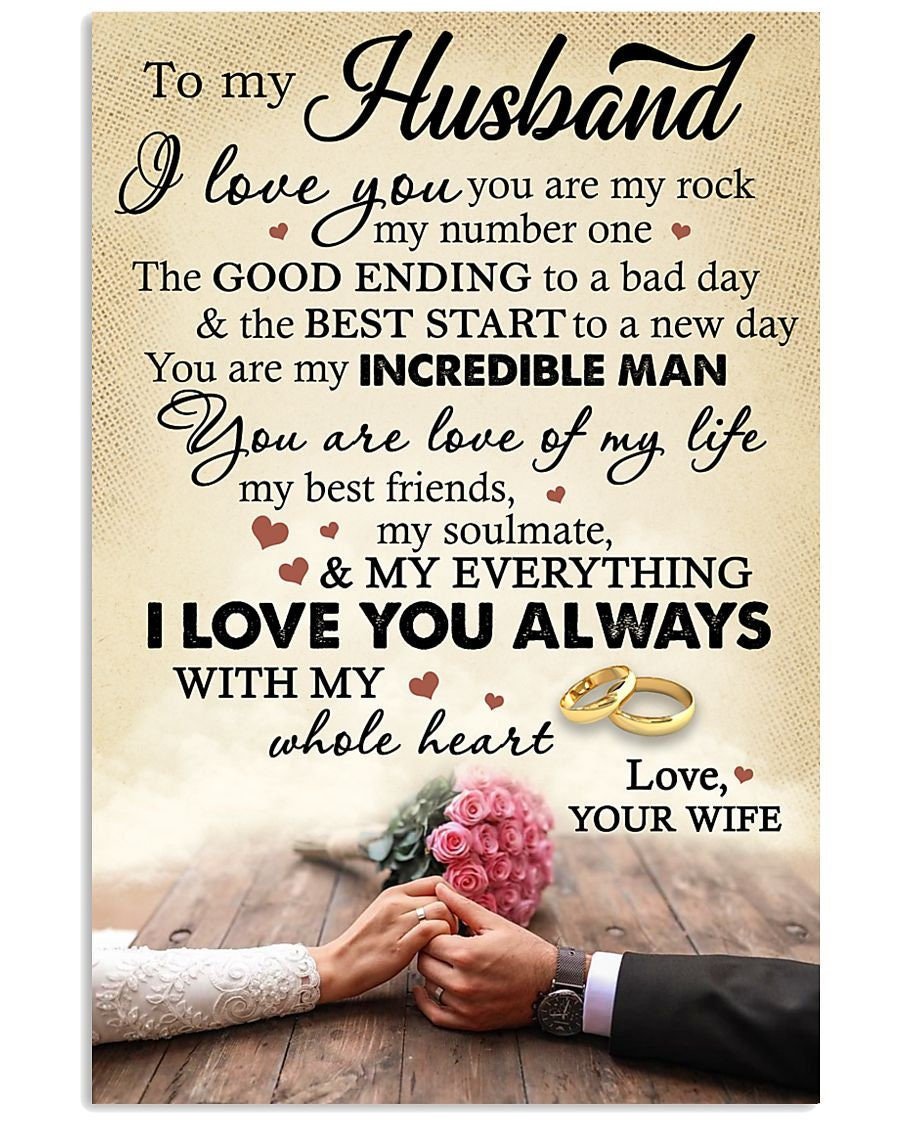 & Canvas | To My Husband You’Re Love Of My Life I Love You Always, Anniversary Gift, Wall Art Decor, Home Decor, Christmas Gift