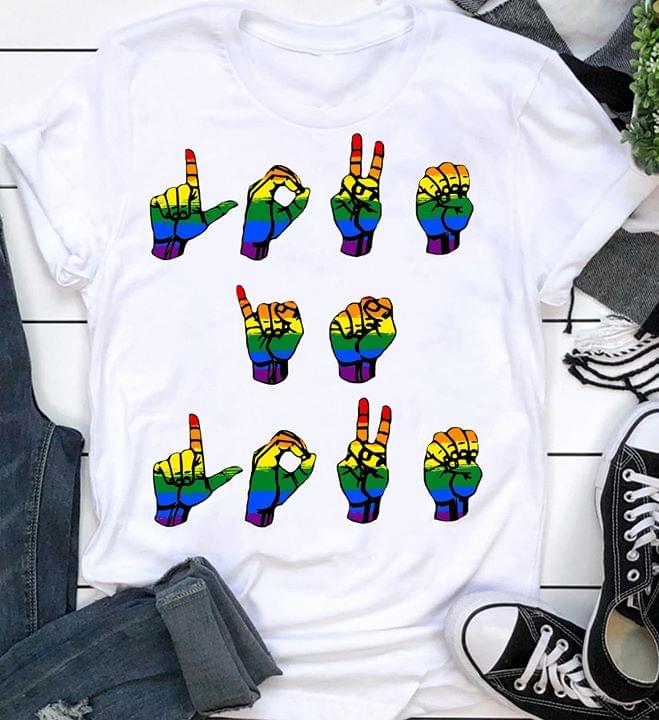 Love Is Love Lgbt Sign Language Cotton T-Shirt