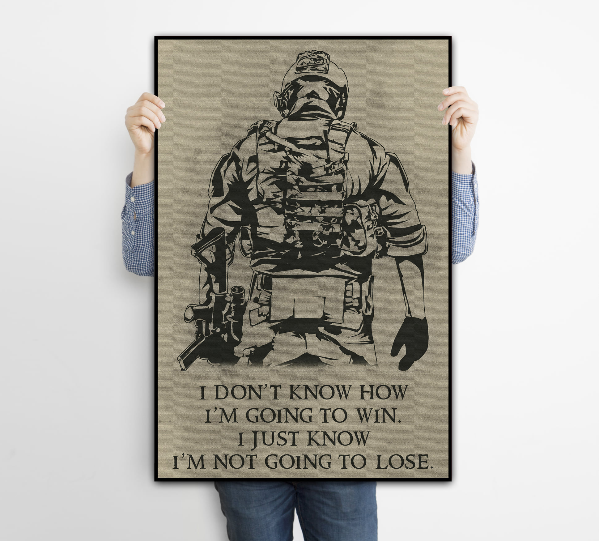 I’M Not Going To Lose Poster | Soldier Silhouette Vintage Poster