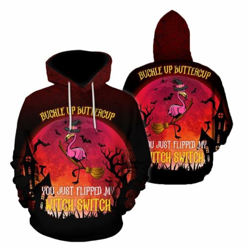 Buckle Up Buttercup Flamingo Halloween 3D All Over Printed Shirts For Men And Women, Halloween Gift