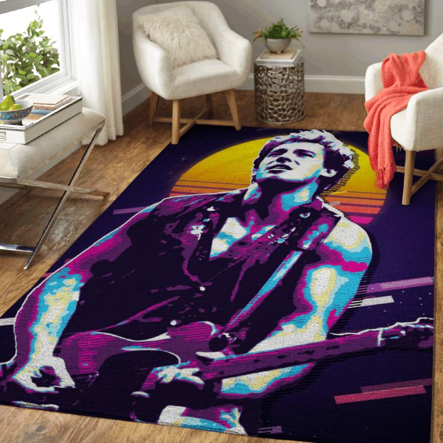 Bruce Springsteen Singer And Musician Art For Fans Area Rug