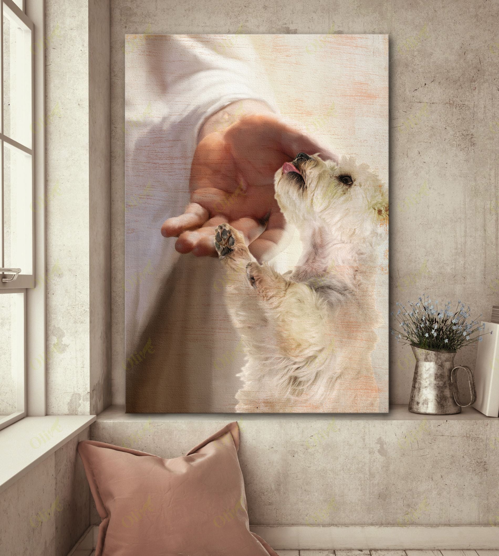 Westie – Take My Hand Canvas Wall Art Home Decor