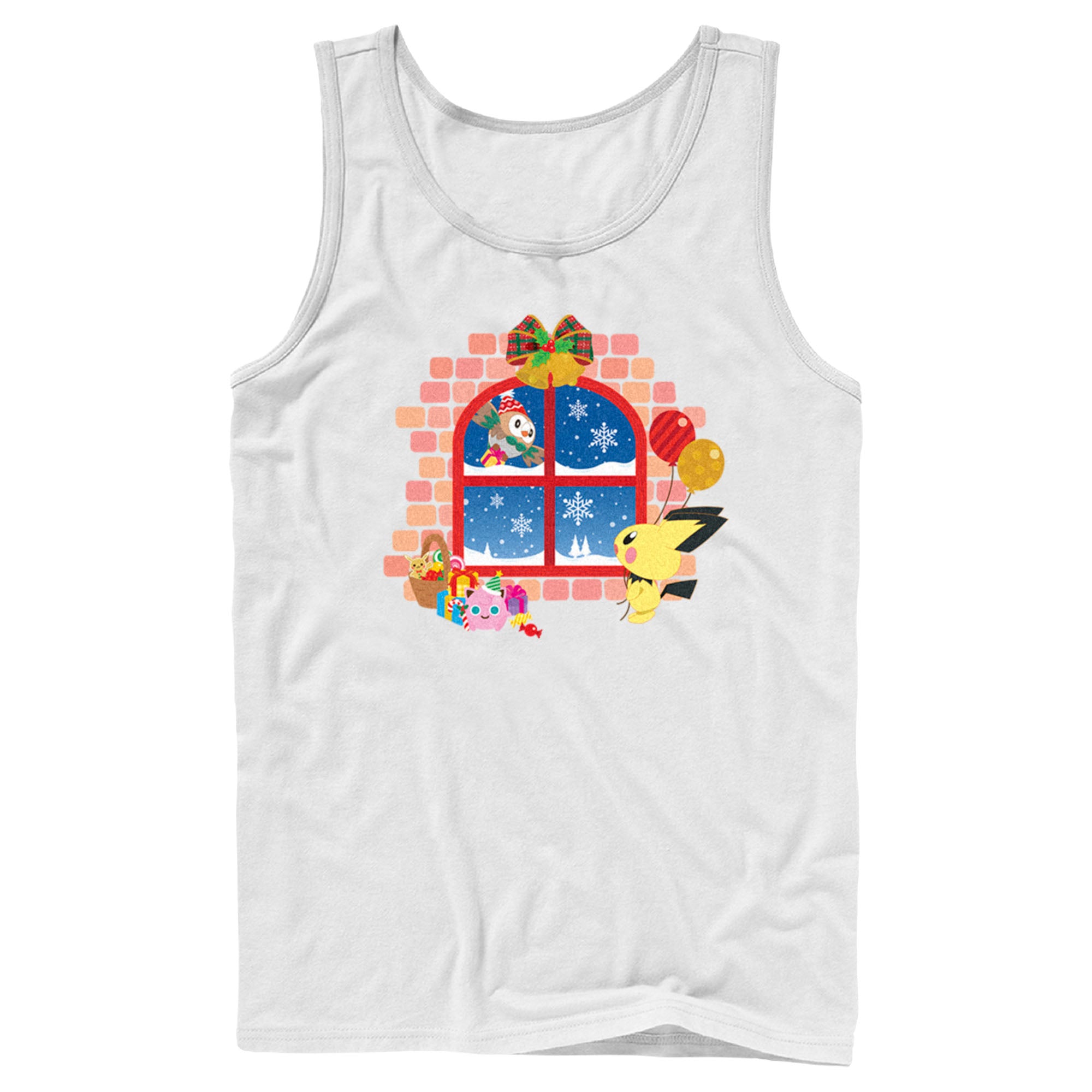 Men’S Pokemon Christmas Window Tank Top