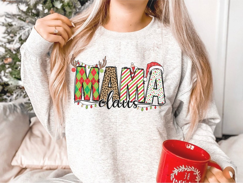 Retro Mama Christmas Sweatshirt 2D Crewneck Sweatshirt All Over Print Sweatshirt For Women Sweatshirt For Men Sws4402