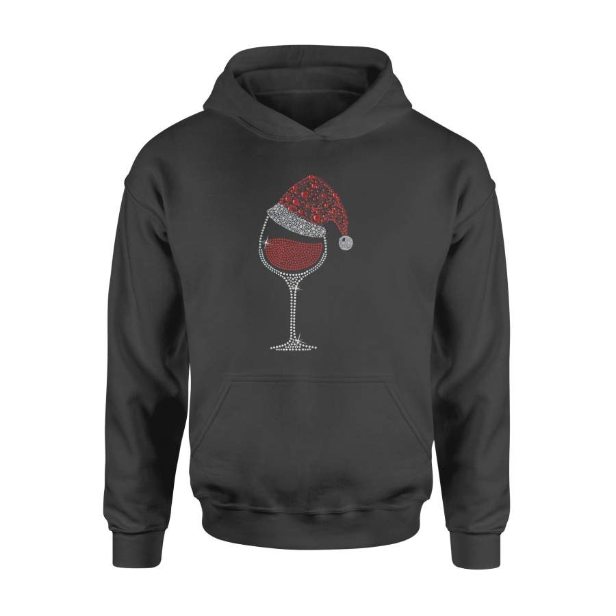 Glass of Red Wine Santa Hat Christmas For Men Women Family T-Shirt – Standard Hoodie
