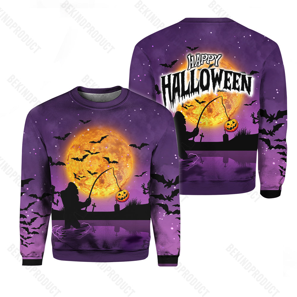 Big Foot Has Been Ready For Halloween Crewneck Sweatshirt All Over Print Sweatshirt For Women Sweatshirt For Men Swn1240