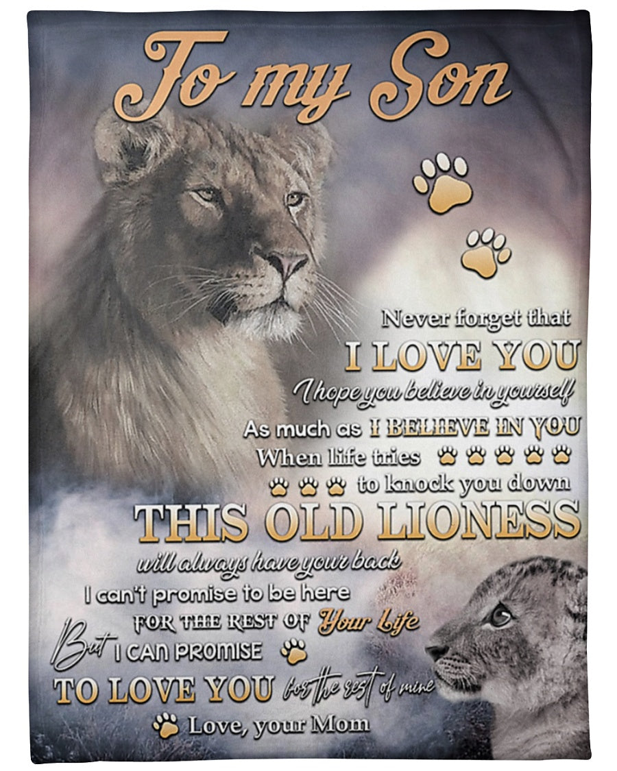 To My Son Never Forget That I Love You Fleece Blanket Gift For Family, Birthday, Son, Mother To Son Gift Home Decor Bedding Couch Sofa Soft And Comfy