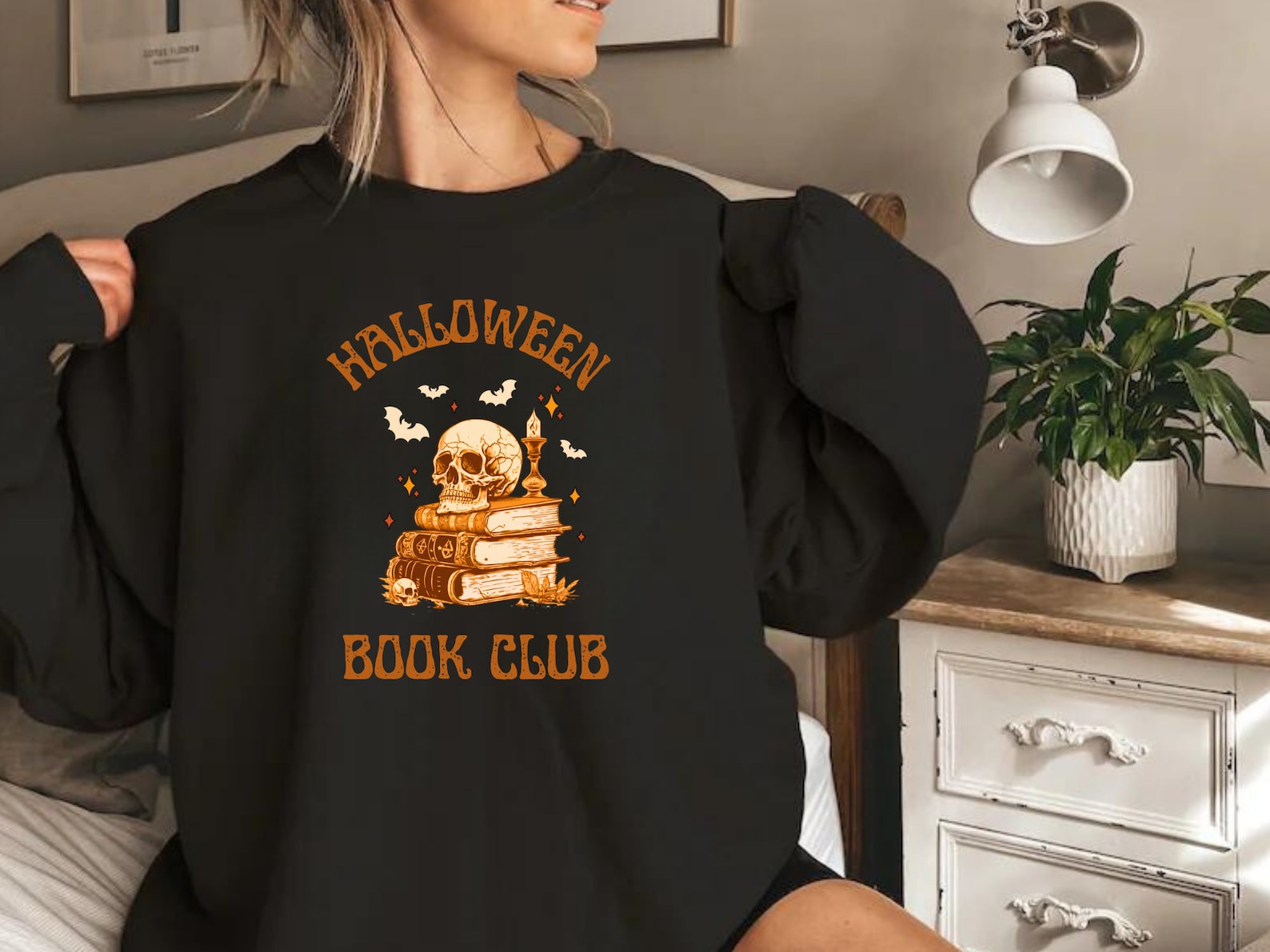 Halloween Book Club Sweatshirt 2D Crewneck Sweatshirt All Over Print Sweatshirt For Women Sweatshirt For Men