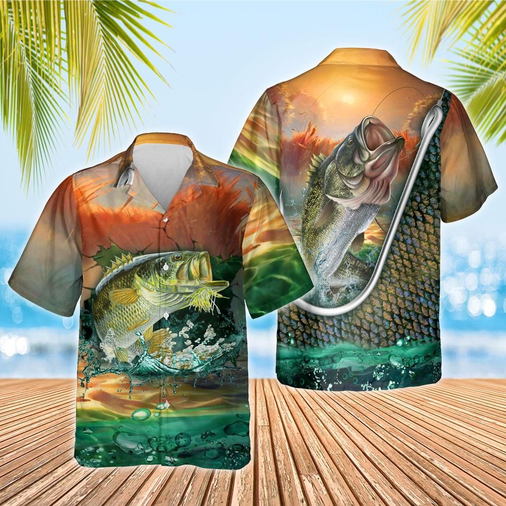 Cool Bass Fishing For Man And Woman Print Short Sleeve Hawaii Shirt Ha80714