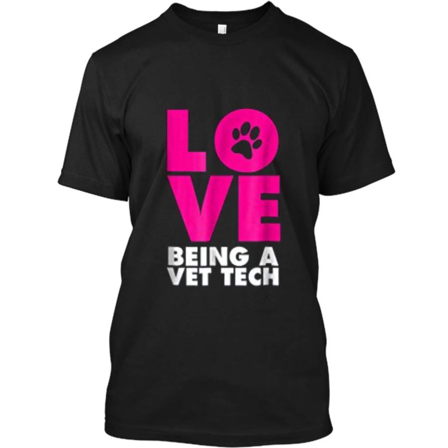 Animal Lovers Paw Print Vet Tech T-Shirt Custom Ultra Cotton