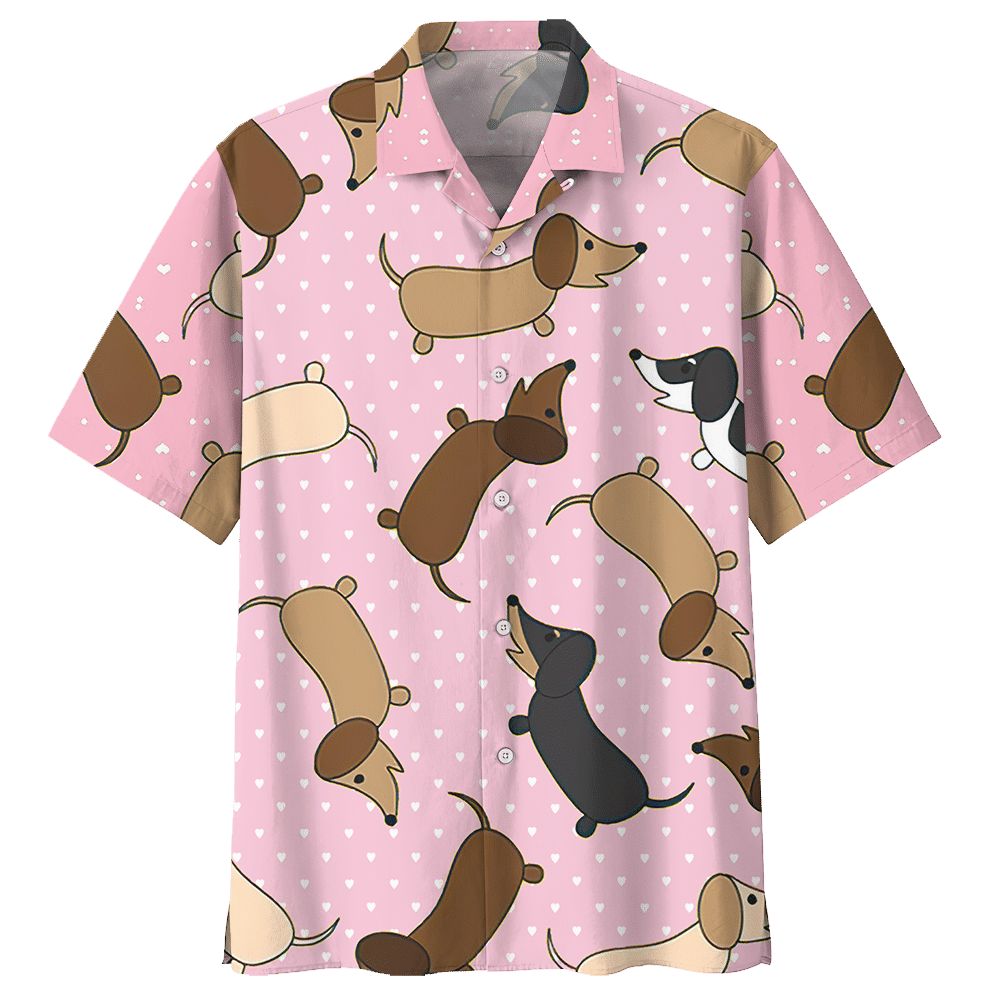 Dachshund Pink Nice Design Unisex Hawaii Shirt For Men And Women Ha43509