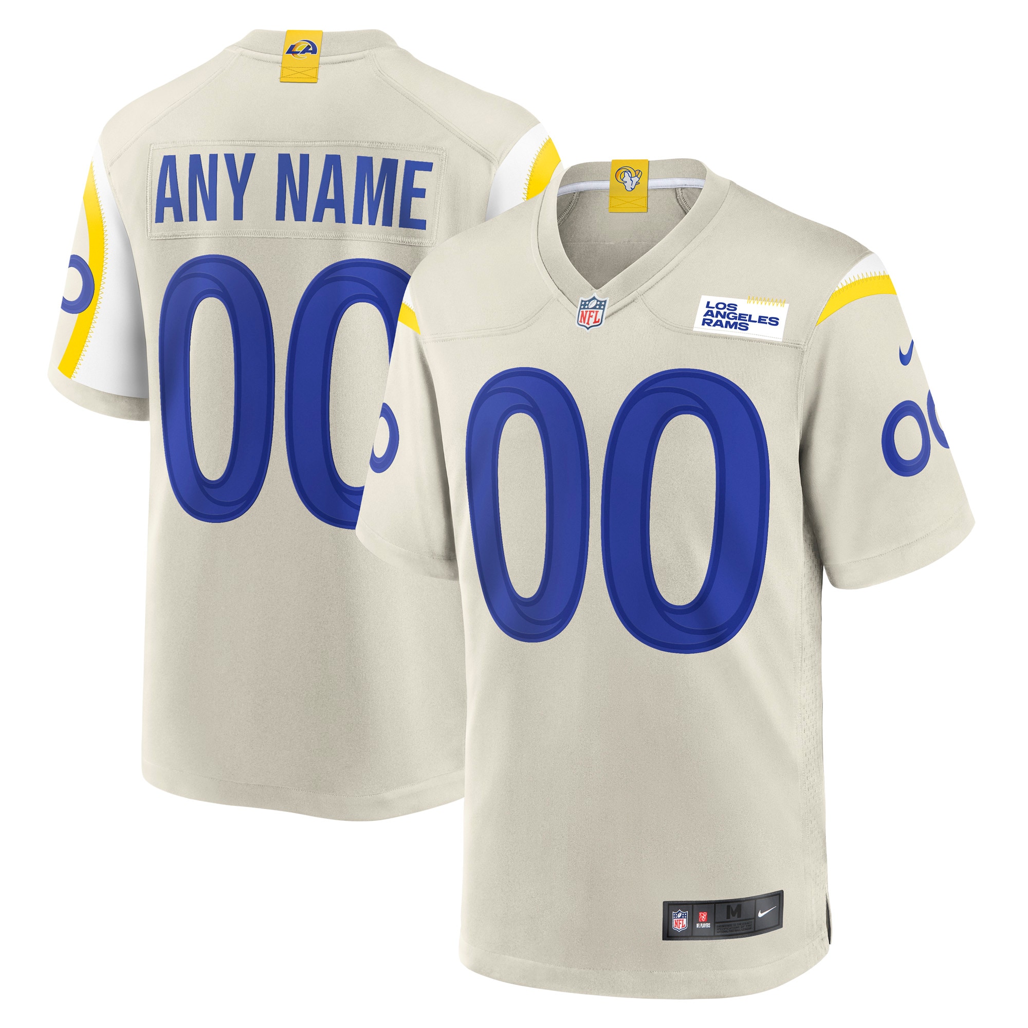 Men’s Los Angeles Rams Bone Custom Game Jersey