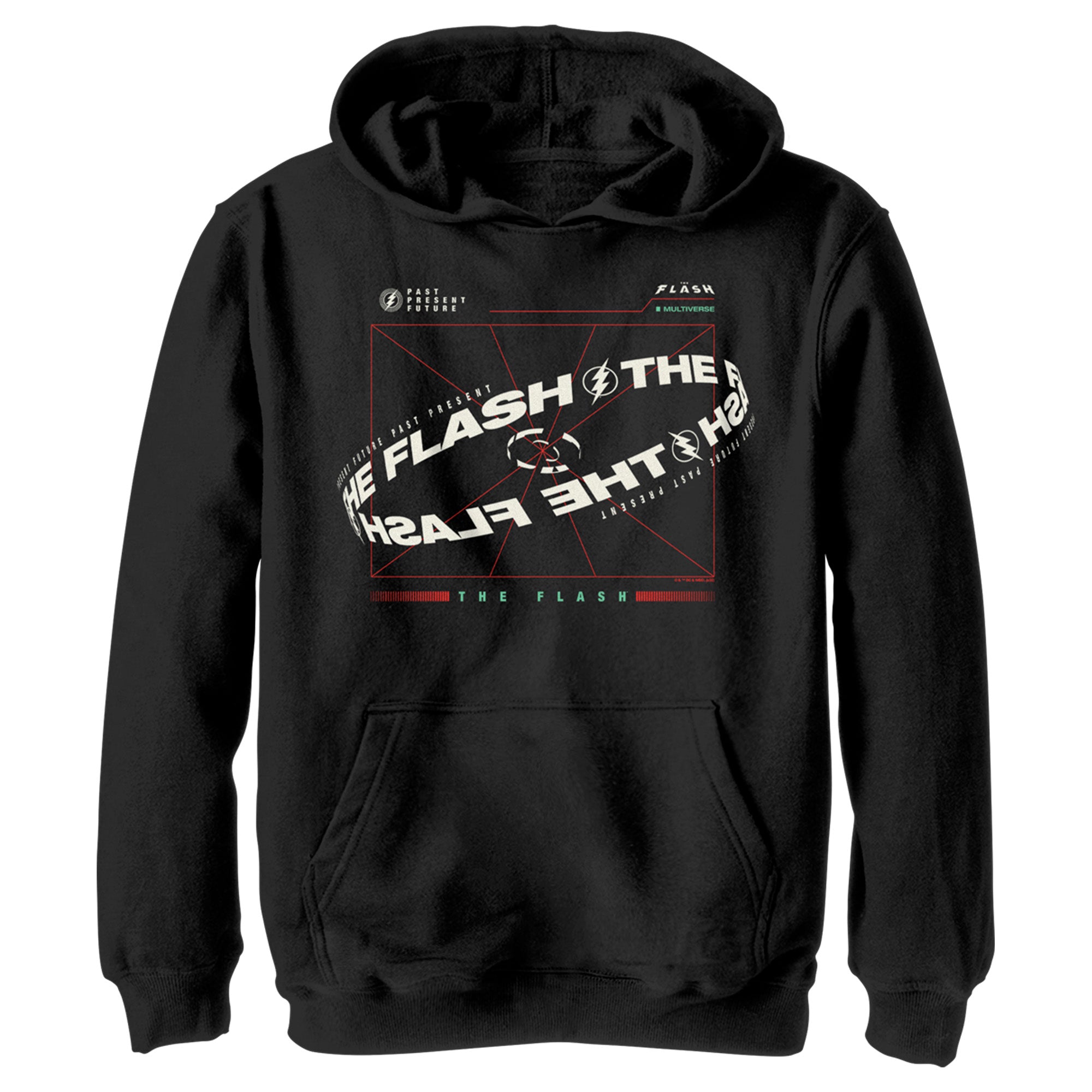 Boy’S The Flash Multiverse Curved Logo Pull Over Hoodie