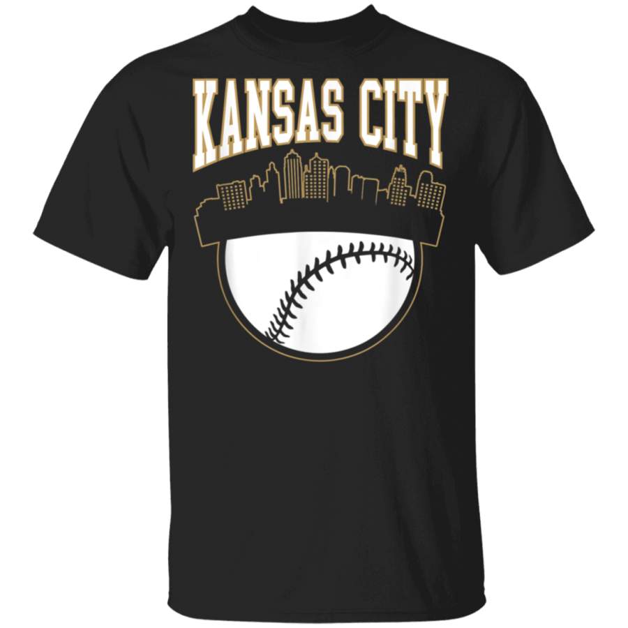 Kansas City Baseball Minimalist KC City Skyline TShirt