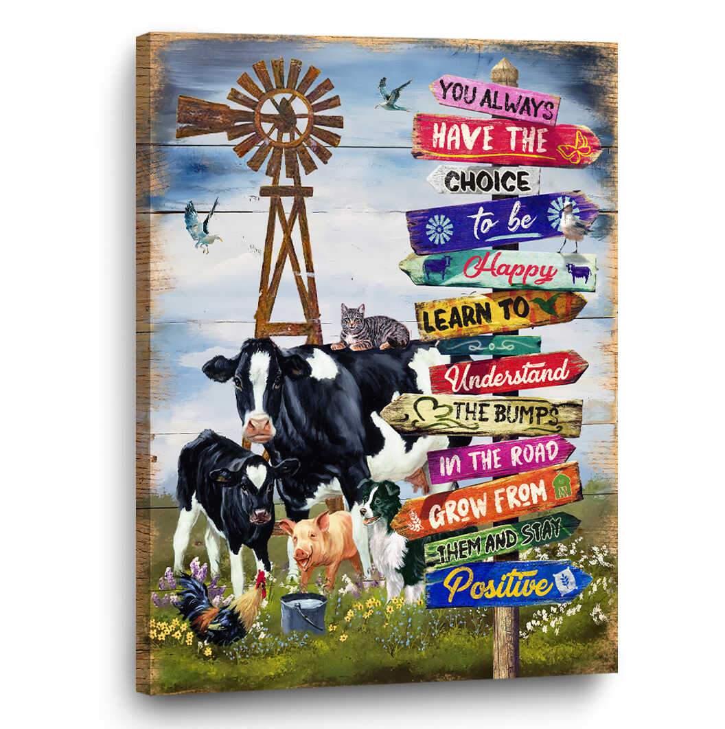 Stunning Gift Farmhouse Canvas Print Farm Animals You Always Have The Choice