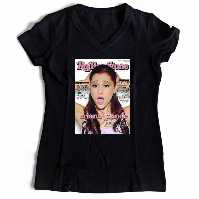 Ariana Grande Rolling Stone Women’s V-Neck Tee T-Shirt