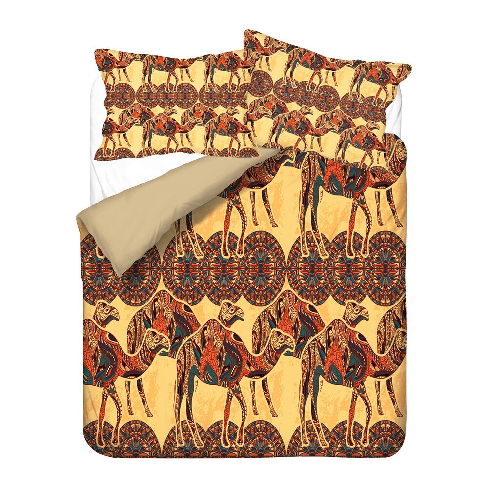 Retro African Bedding Sets 3D Print Ancient Egypt Linens Ethnic Africa Bed Duvet Cover Sheet Set Queen King Bedclothes