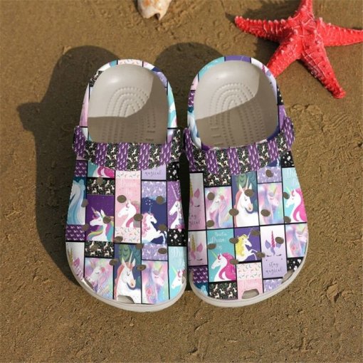 Unicorn Magical Sku 2562 Personalized Name Clog Shoes