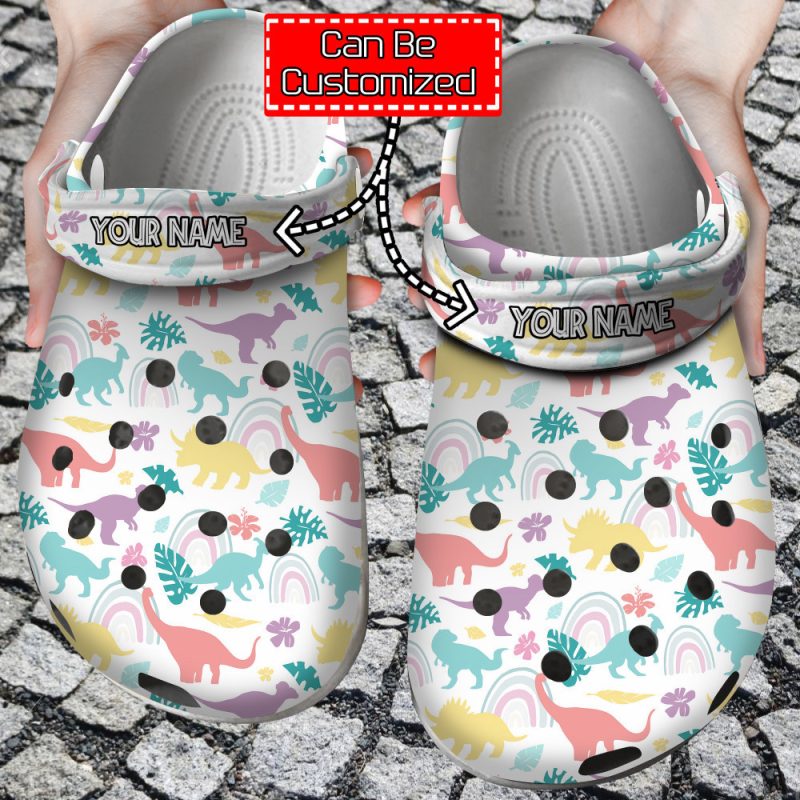 Colorful – Cute Dinosaur Patterns Clog Shoes For Men And Women