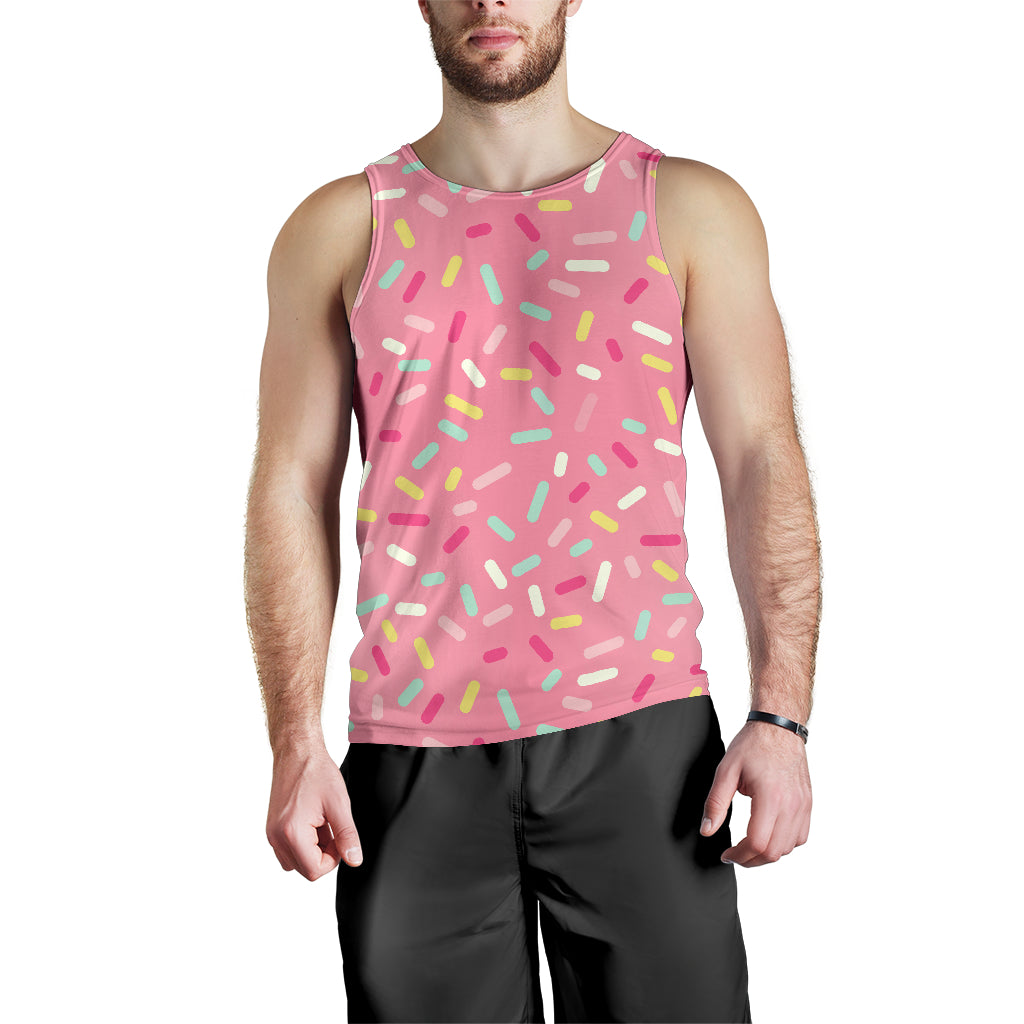 Pink Donut Glaze Candy Pattern Men Tank Top