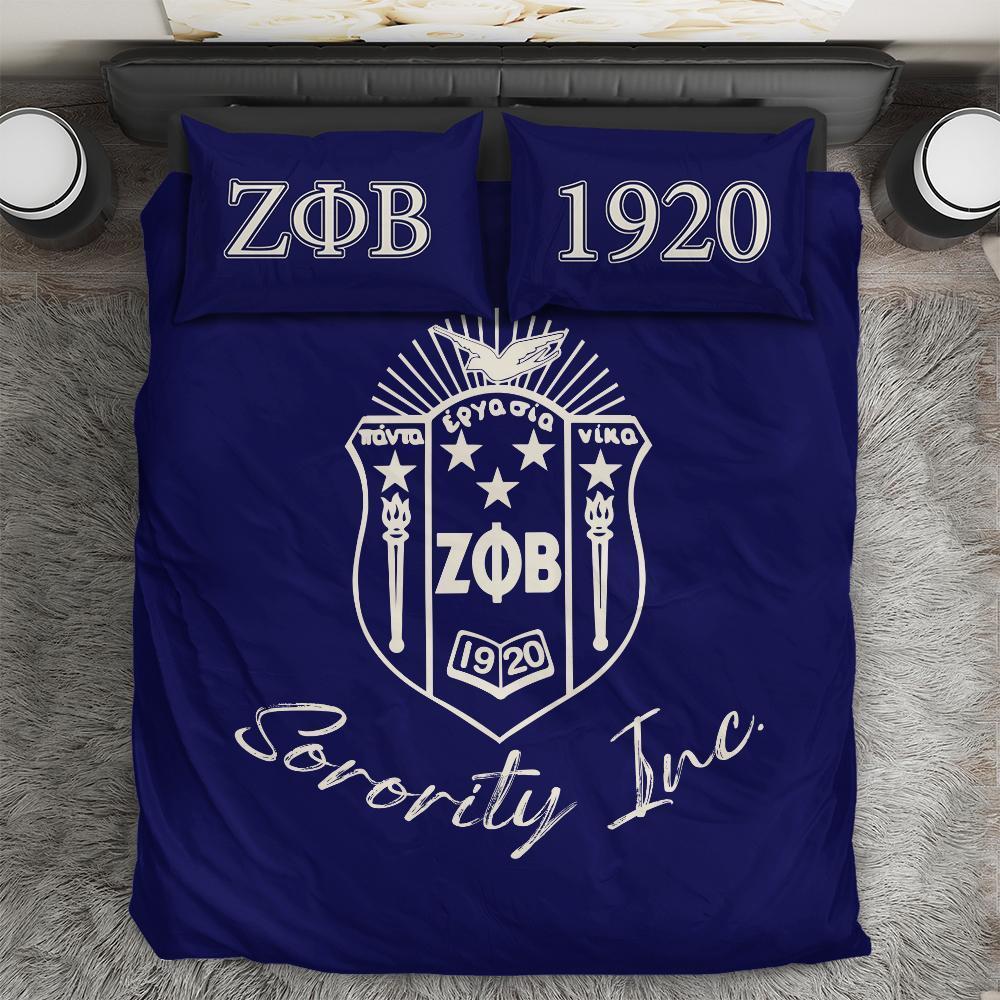 1920  Zeta Phi Beta Royal Blue Bedding Set  All Over Printed