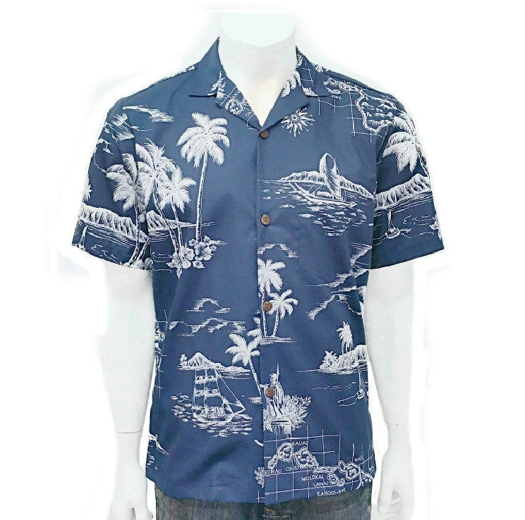 Map Of Hawaiian Aloha Shirt Ha79596