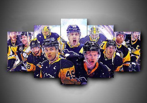 Pittsburgh Penguins 3 Sport 5 Panel Canvas Art Wall Decor