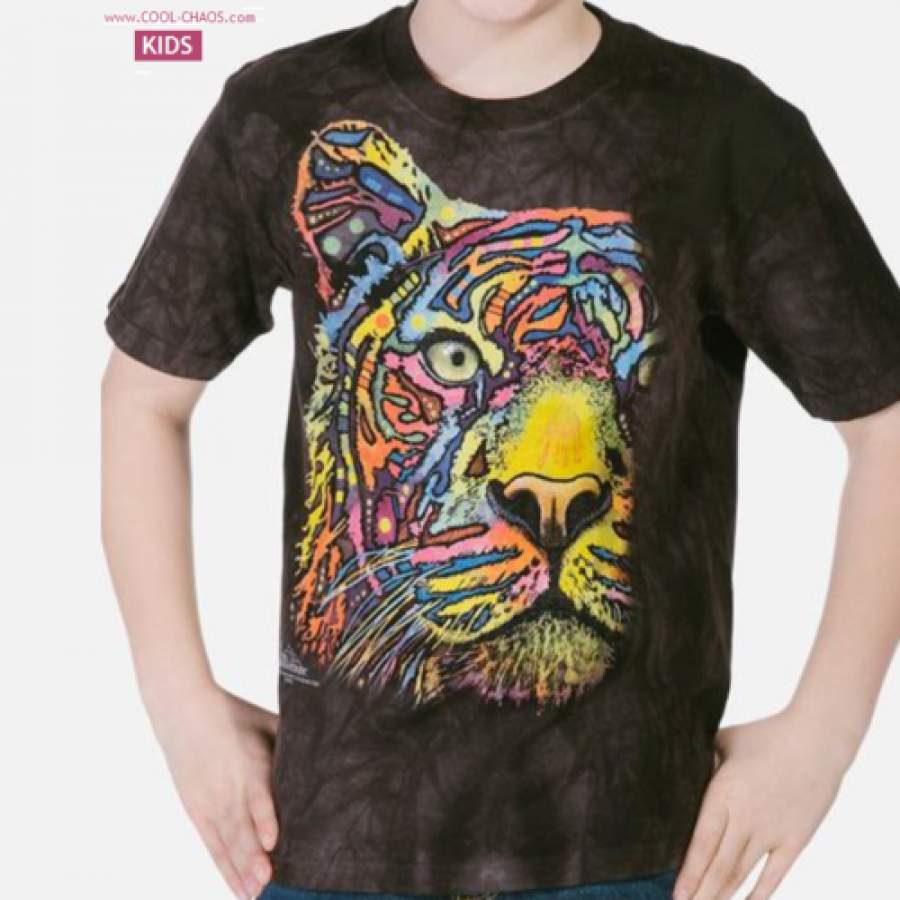 Awesome Rainbow Tiger T-Shirt/Charcoal Tie Dye Tee,Dean Russo,Cool Kid’s Tee