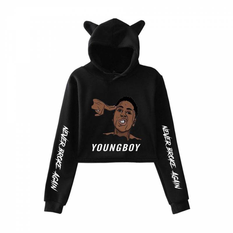 YoungBoy Never Broke Again Bunny Ear Hoodie for Girl Music Party Hoodie Ideal Present