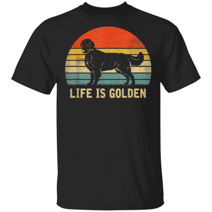 Vintage Golden Retriever Dog Life Is Golden TShirt