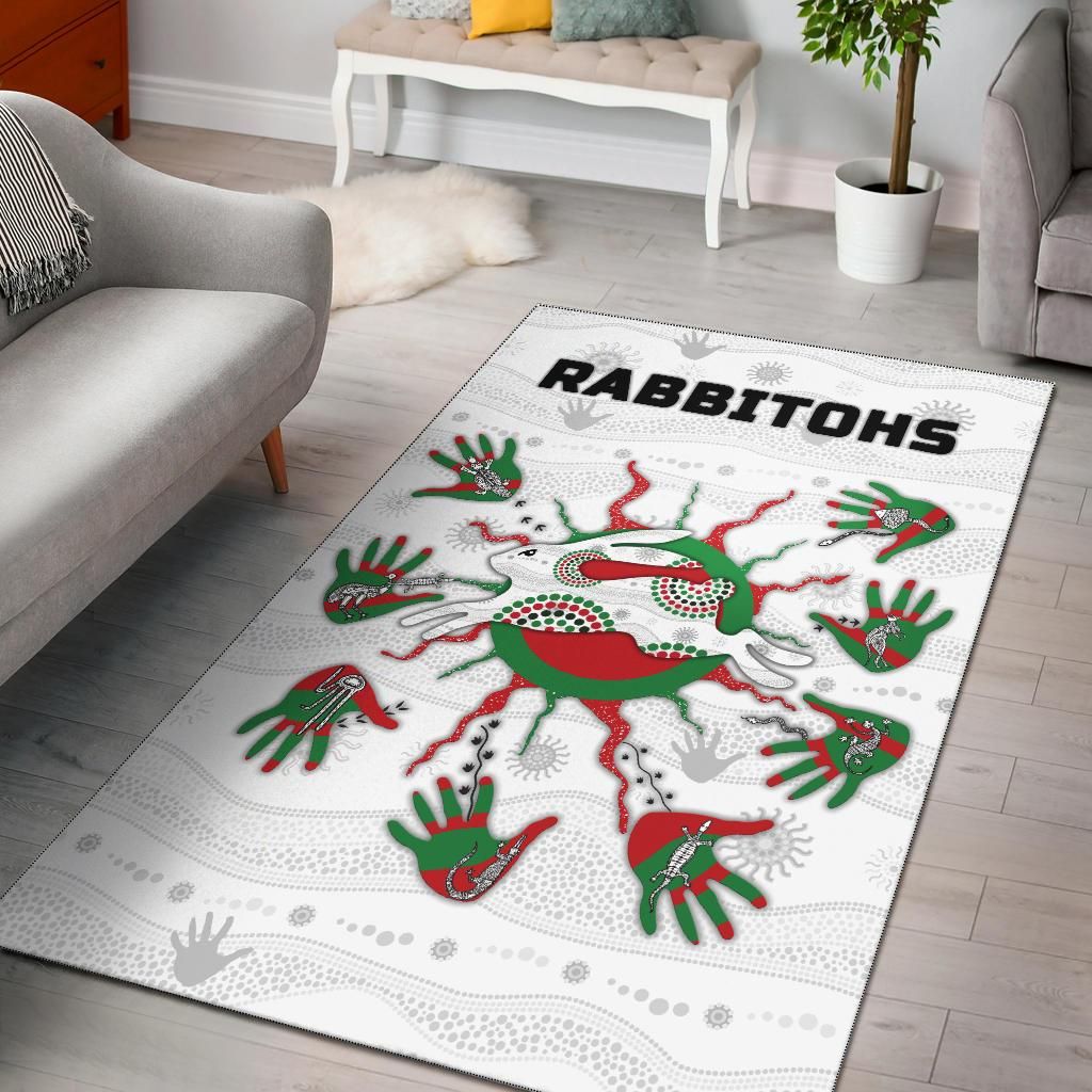 Rabbitohs Indigenous Area Rug Animals Aboriginal TH5