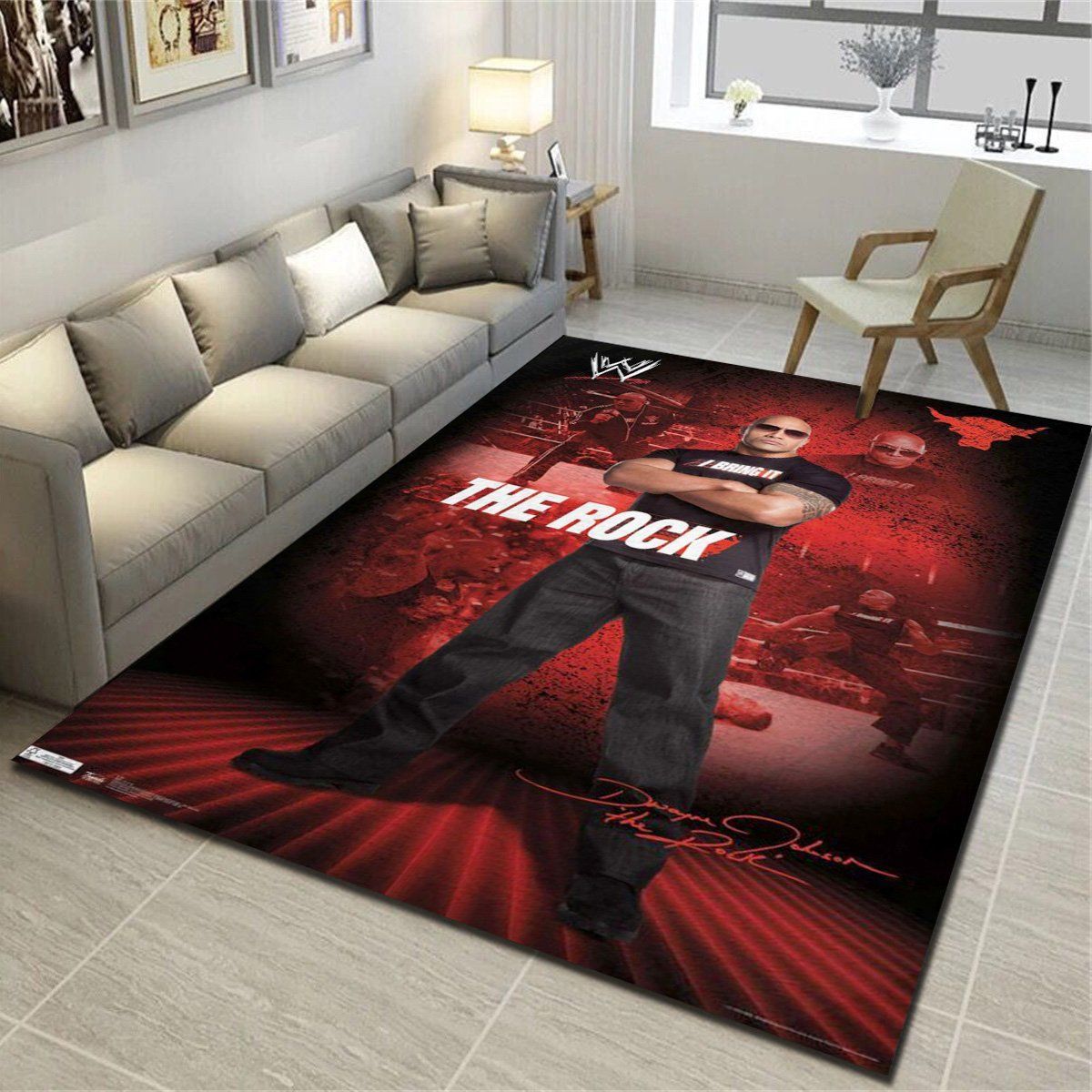 Wwe The Rock Rugs, Living Room Carpet