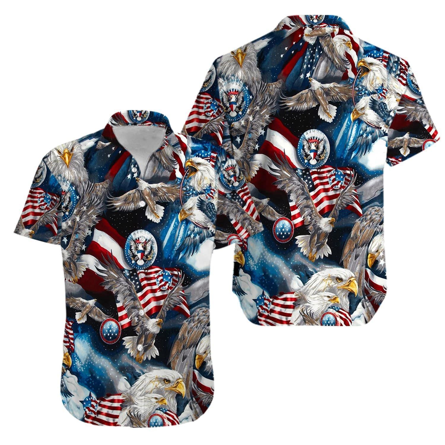 Cover Your Body With Amazing Eagles Patriotic Usa American Flags Aloha Hawaii Shirts V Ha63828