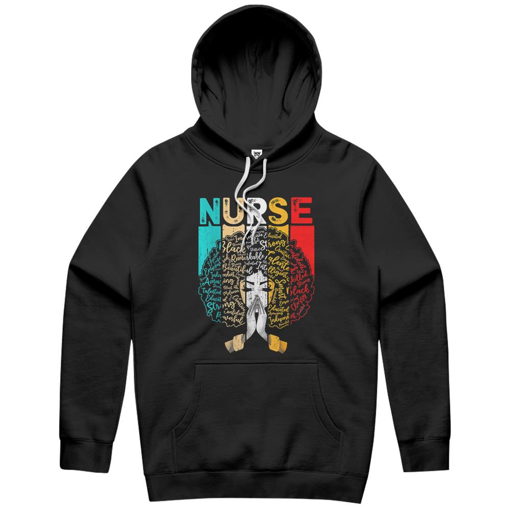 Black History Month Nurse Melanin African American Women Hoodie