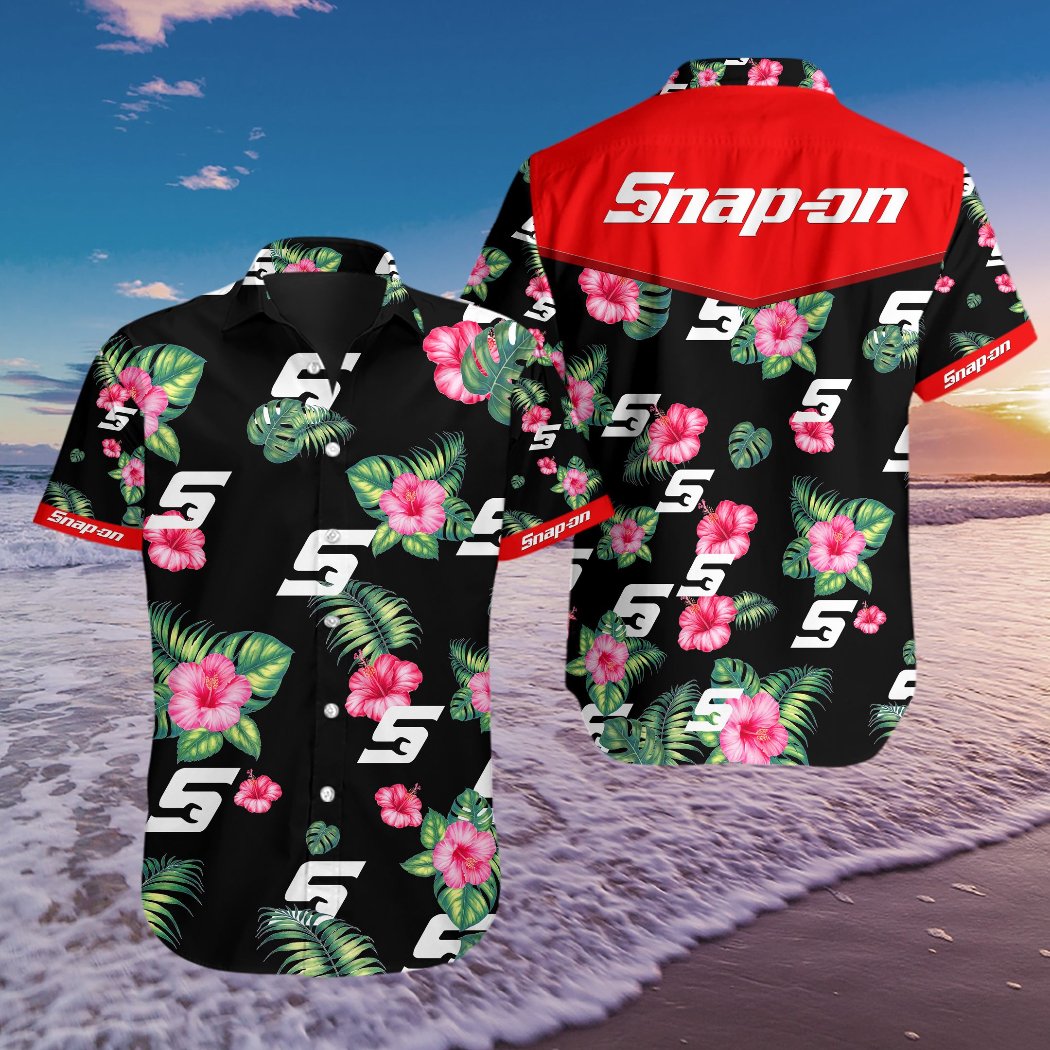 3D All Over Printed Snap-On Ttt-Va Hawaiian Shirts Ver 1 (Red)