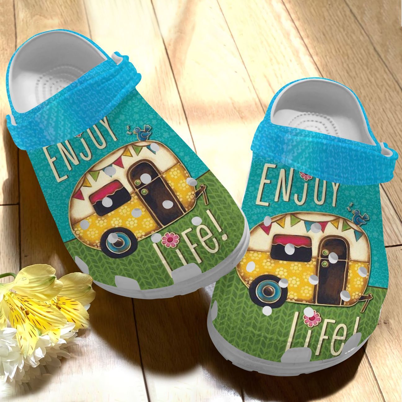 Camping Personalized Clog, Custom Name, Text Enjoy Life, Fashion Style For Women, Men, Kid, Print 3D