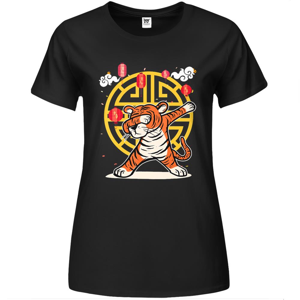 Dabbing Tiger And Chinese New Years Eve Party Supplies 2022 Premium Womens T Shirts