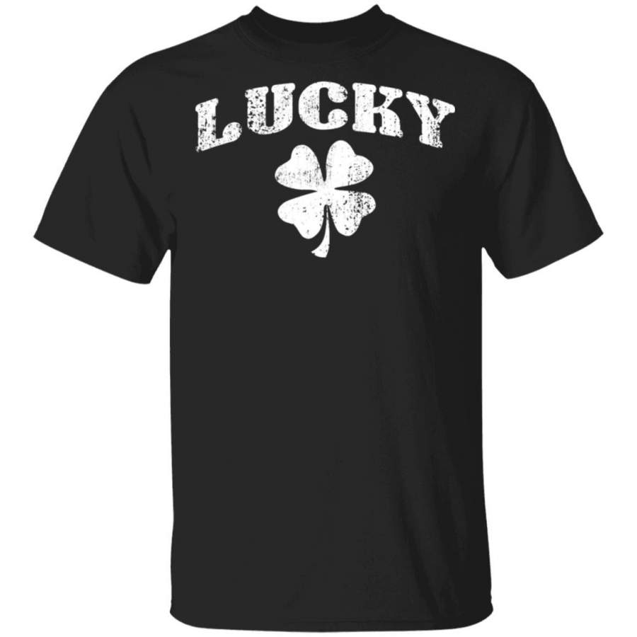 Vintage Style Lucky Clover St Patrick’s Day T Shirt Saint Paddys Patricks Tshirt Lucky Shirts Drink Green Beer Irish Gifts Funny Tee