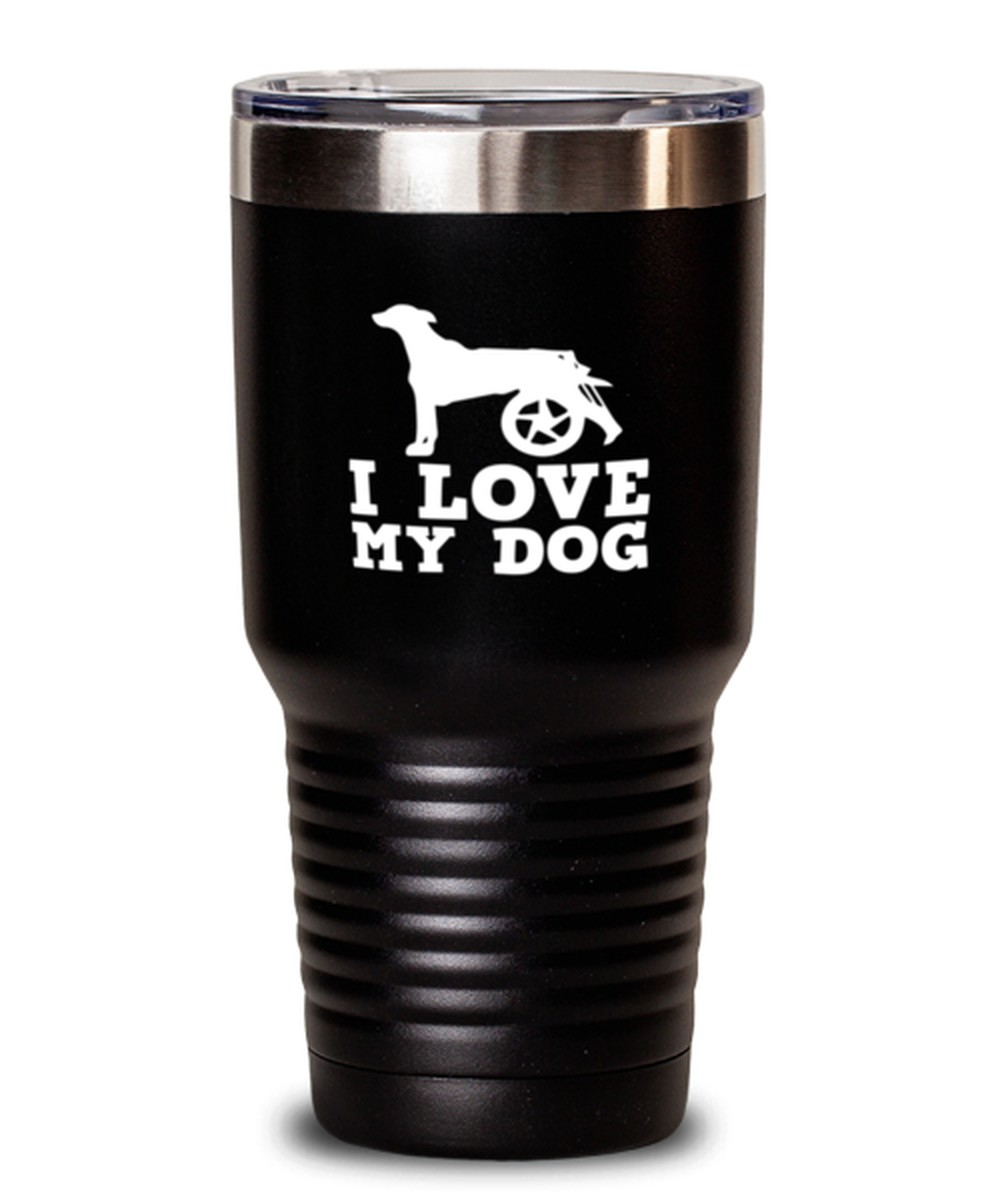 30 Oz Tumbler Stainless Steel Insulated  I Love My Handicap Dog Doggie Animal Lover