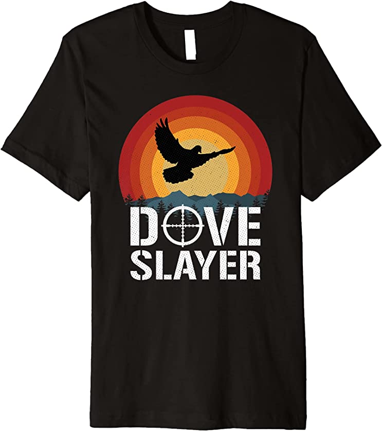 Vintage Sunset Retro Style Dove Hunter Dove Hunting Premium T-Shirt