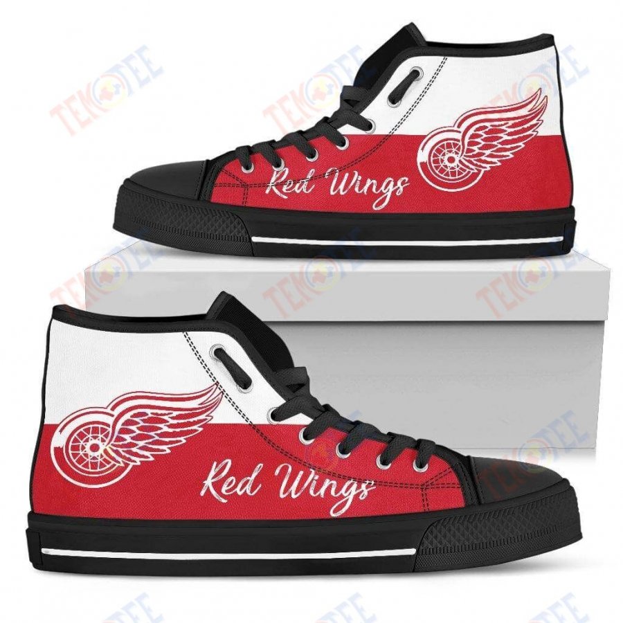 Mens Womens Detroit Red Wings High Top Shoes Divided Colours Stunning TMT308