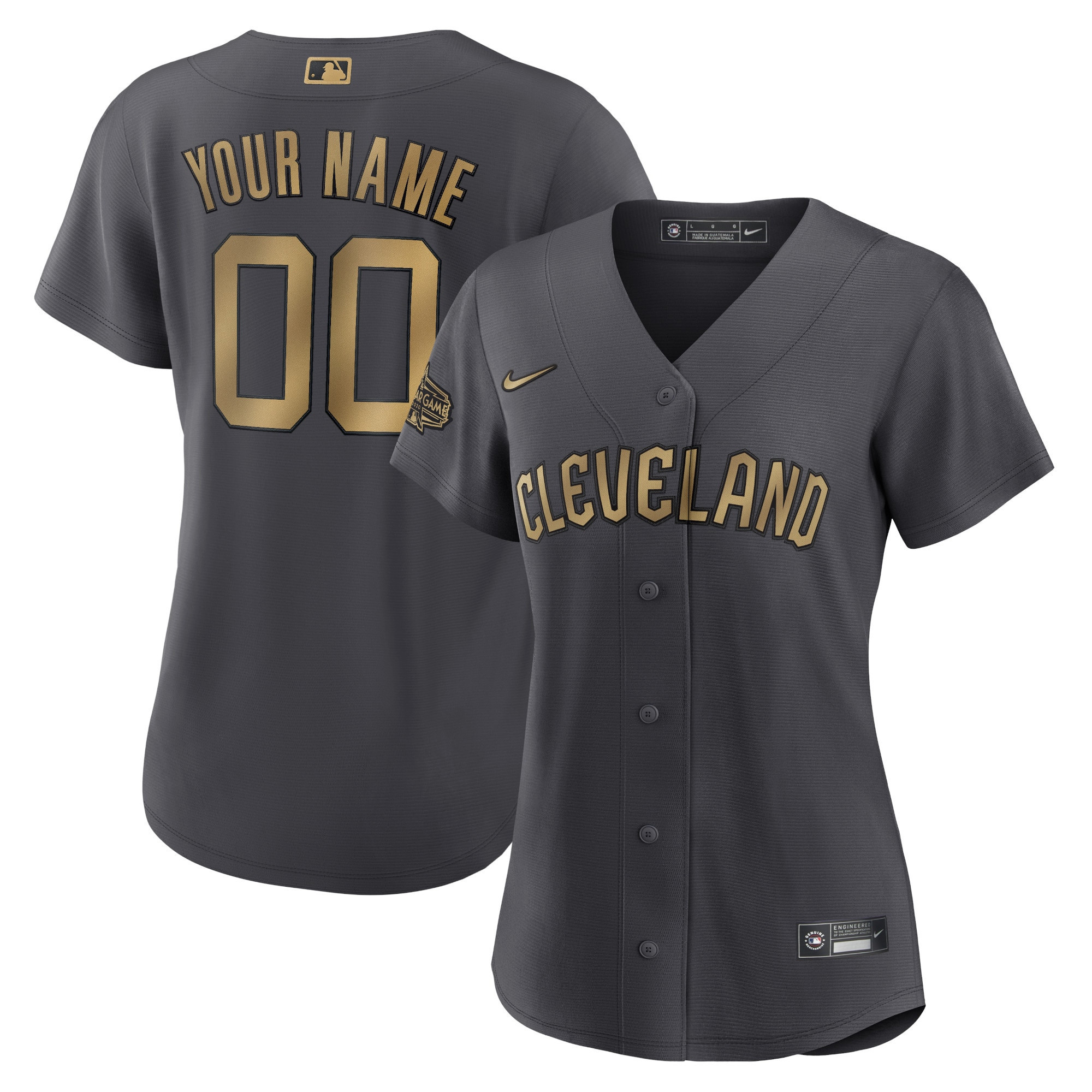 Cleveland Guardians Womens 2022 MLB All-star Game Replica Custom Jersey – Charcoal Custom Jerseys MLB