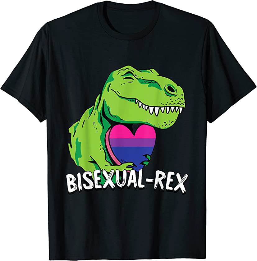 Bisexual-Rex LGBT-Q Pride Funny T-Rex Dinosaur Proud Bi Ally T-Shirt